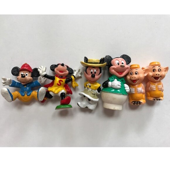 1980s PVC Mini Disney Figures Mickey Mouse Minnie Donald - Picture 1 of 3